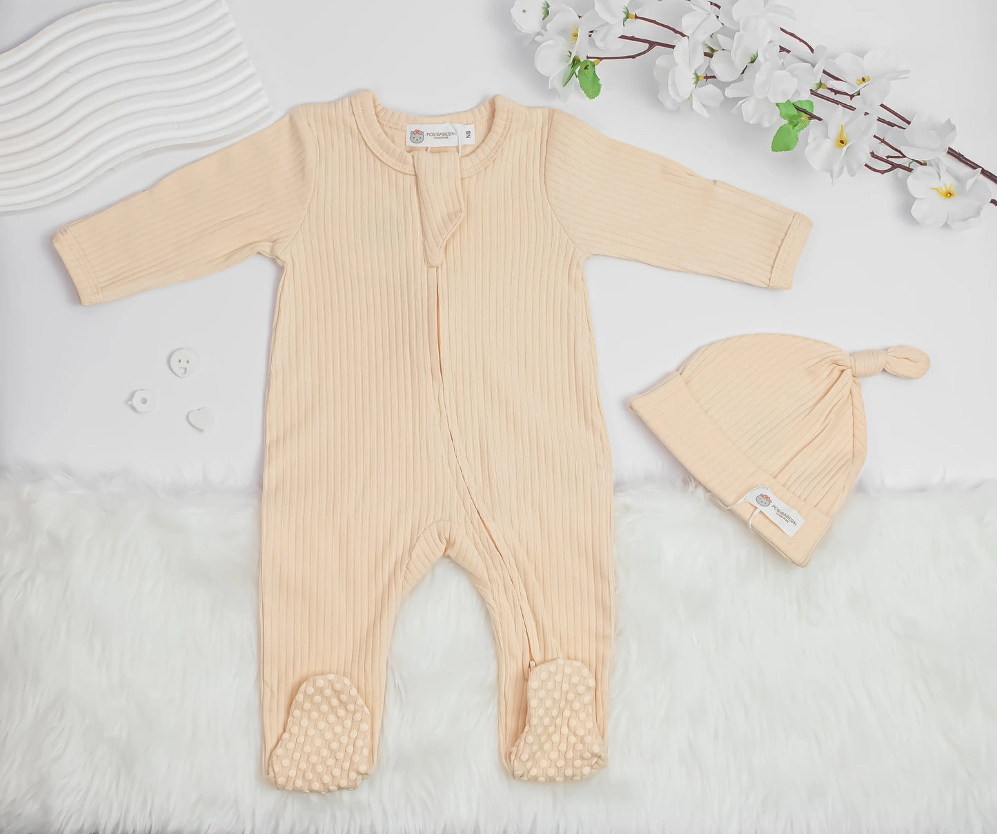 Organic Cotton Take Me Home Set - Sleepsuit / Frogsuit with Bonnet