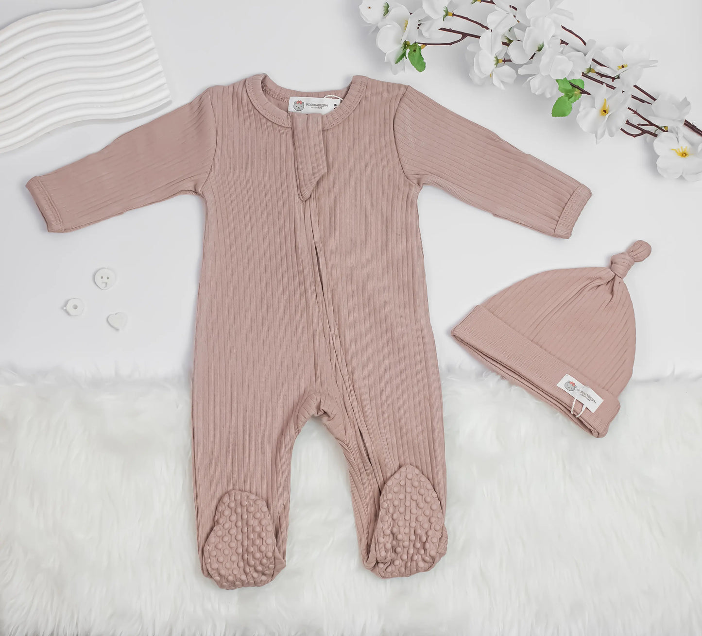 Organic Cotton Take Me Home Set - Sleepsuit / Frogsuit with Bonnet