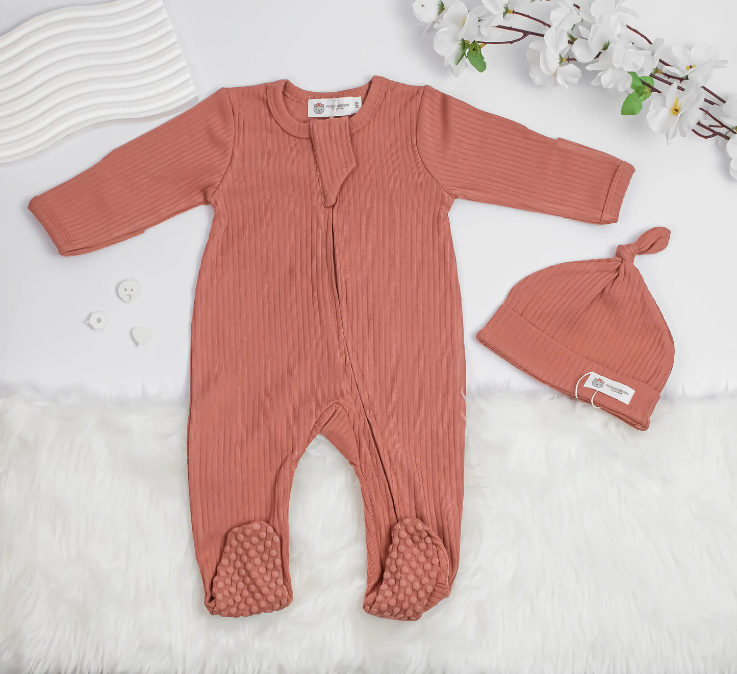 Organic Cotton Take Me Home Set - Sleepsuit / Frogsuit with Bonnet