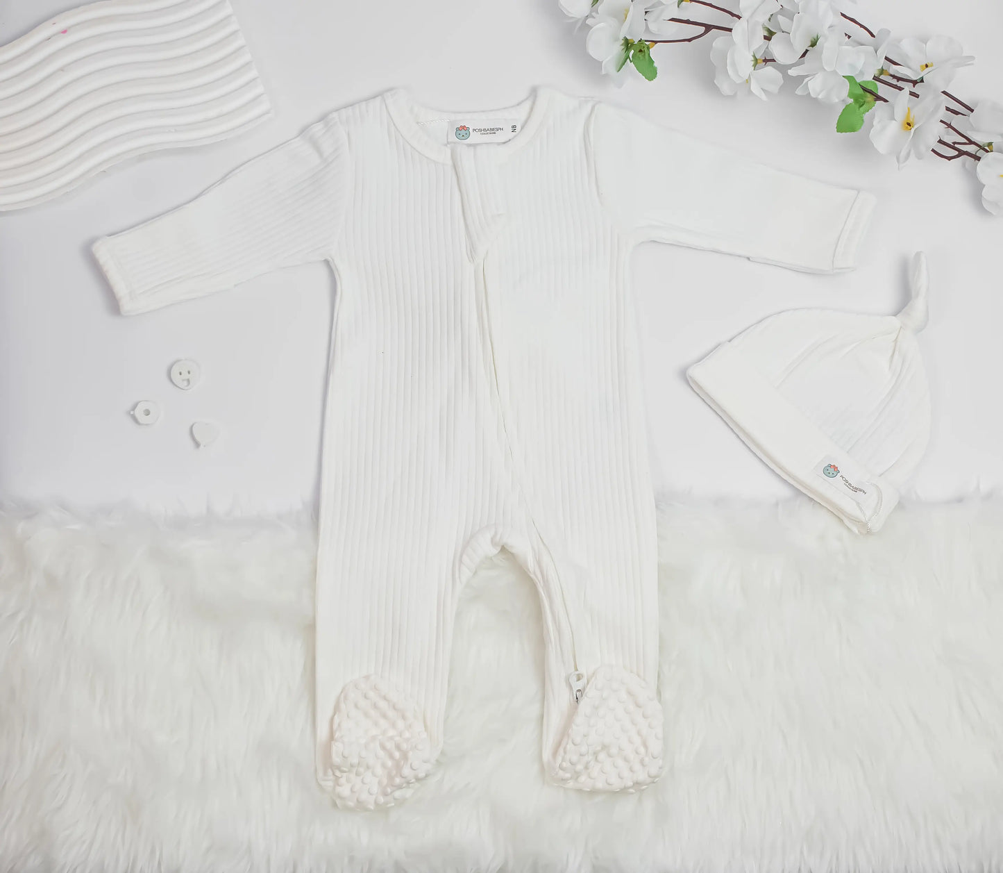 Organic Cotton Take Me Home Set - Sleepsuit / Frogsuit with Bonnet