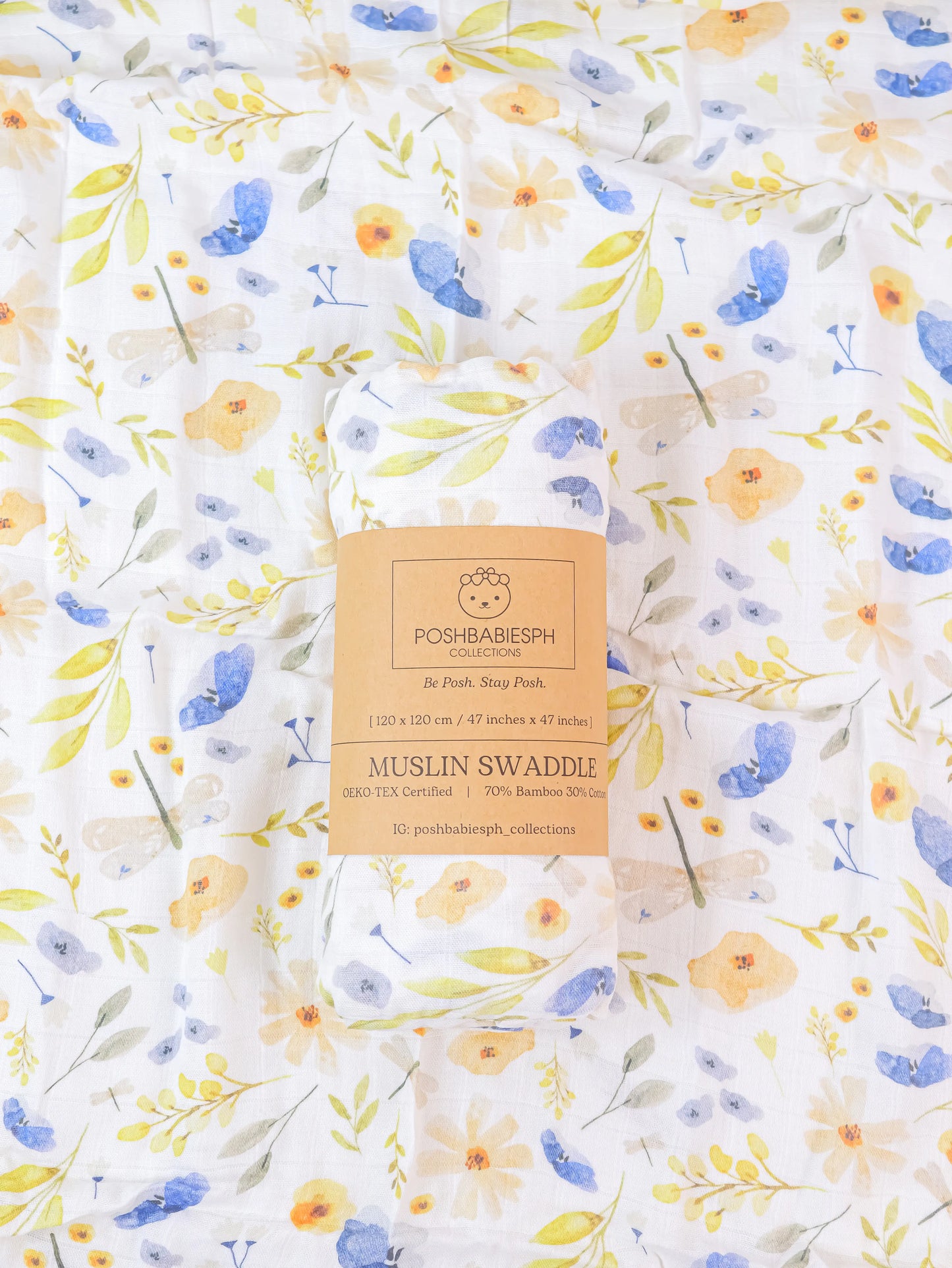 Bamboo Muslin Swaddle - Celestial Flutter