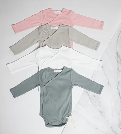 Organic Cotton Kimono Onesies Bodysuit - Long Sleeves