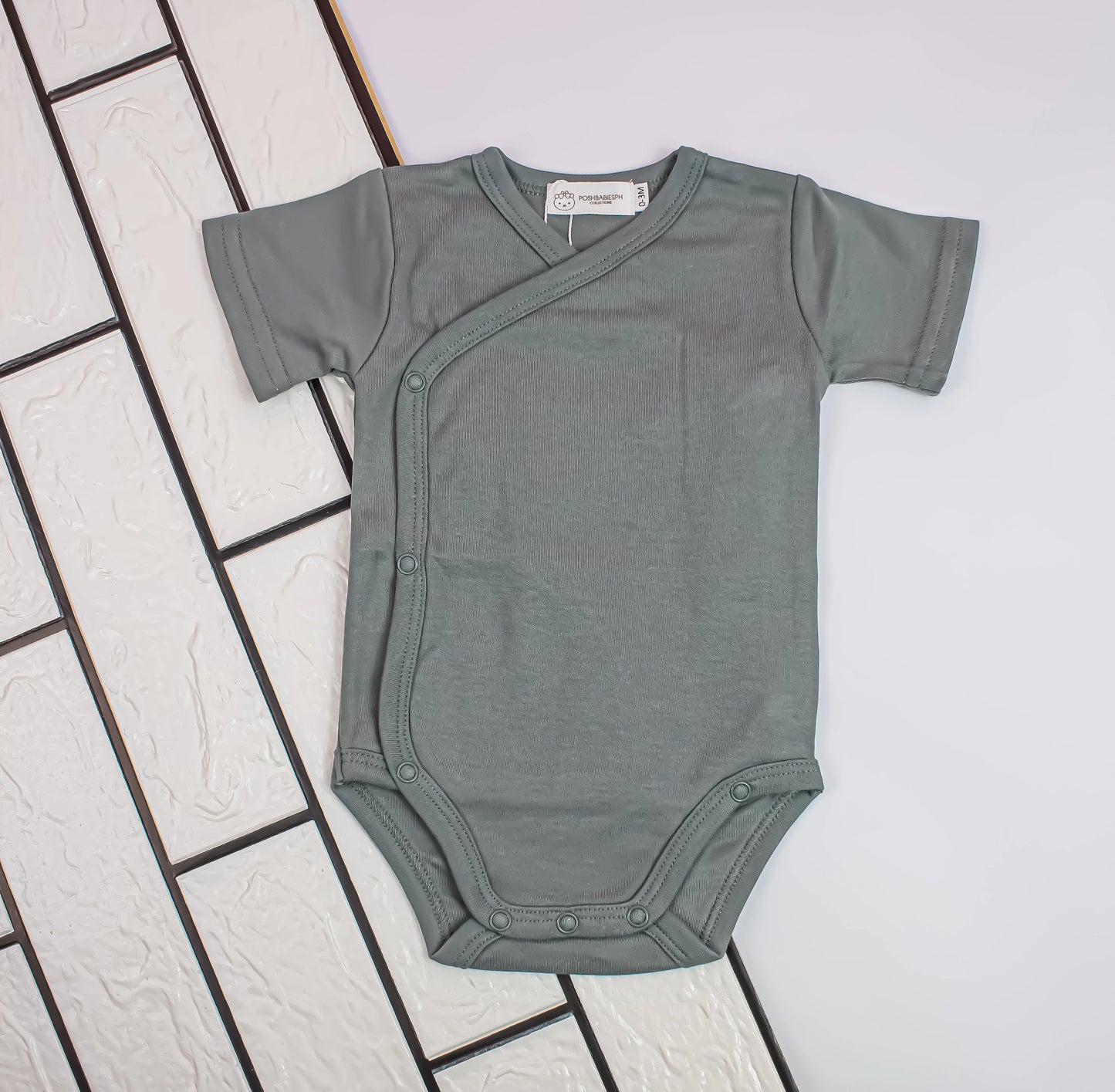 Organic Cotton Kimono Onesies Bodysuit - Short Sleeves