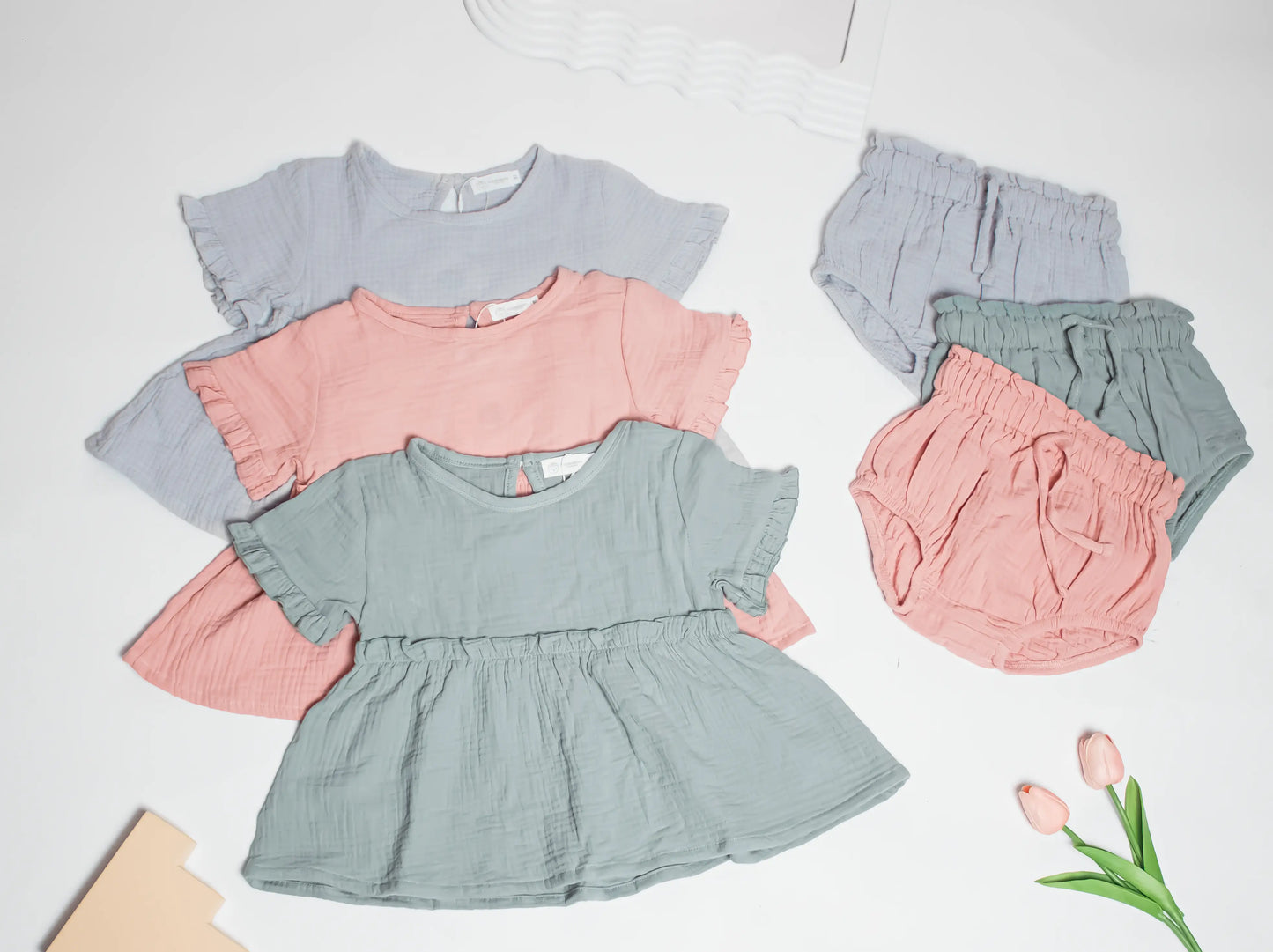 Organic Cotton Muslin Top & Shorts Set