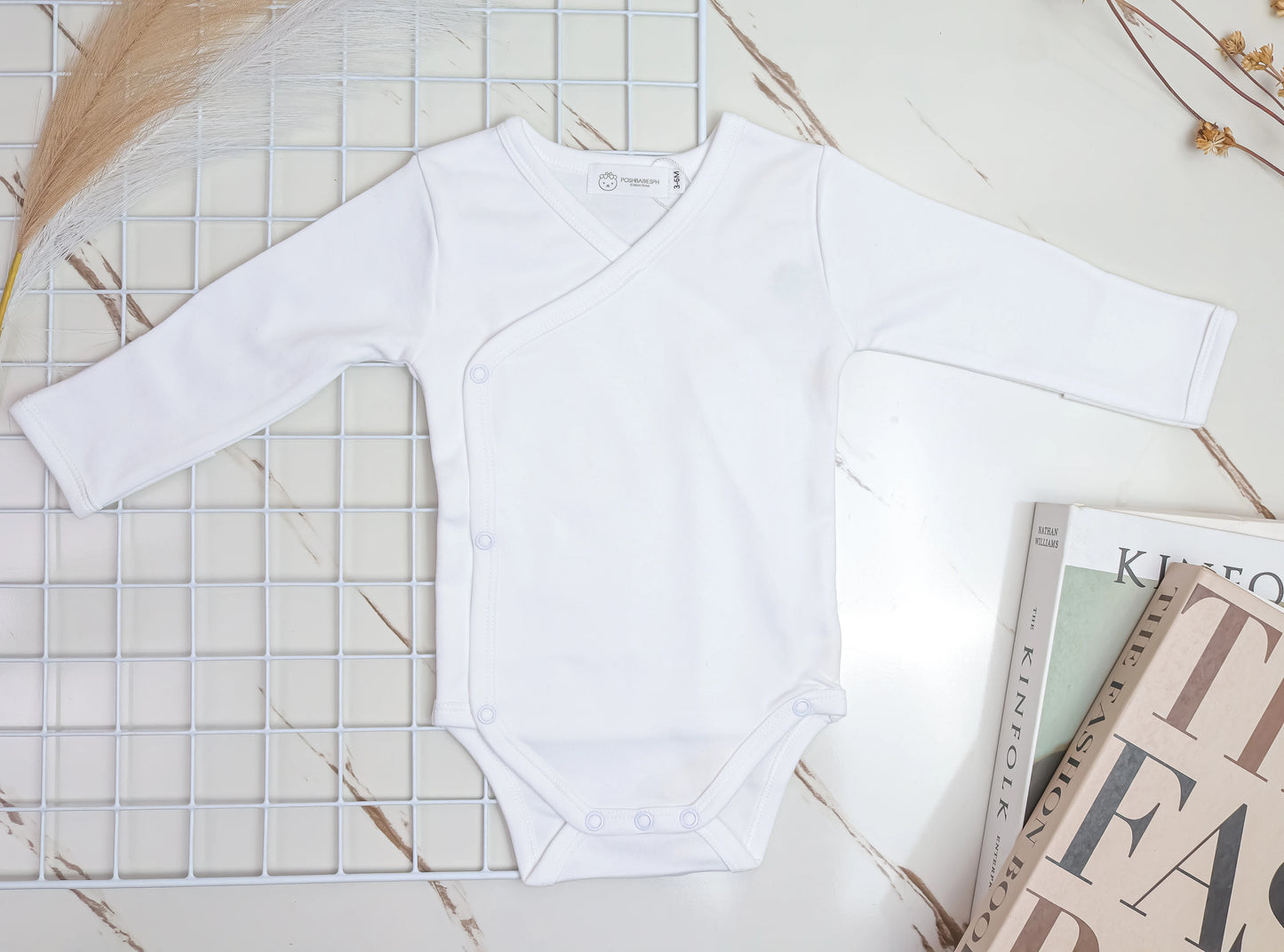 Organic Cotton Kimono Onesies Bodysuit - Long Sleeves