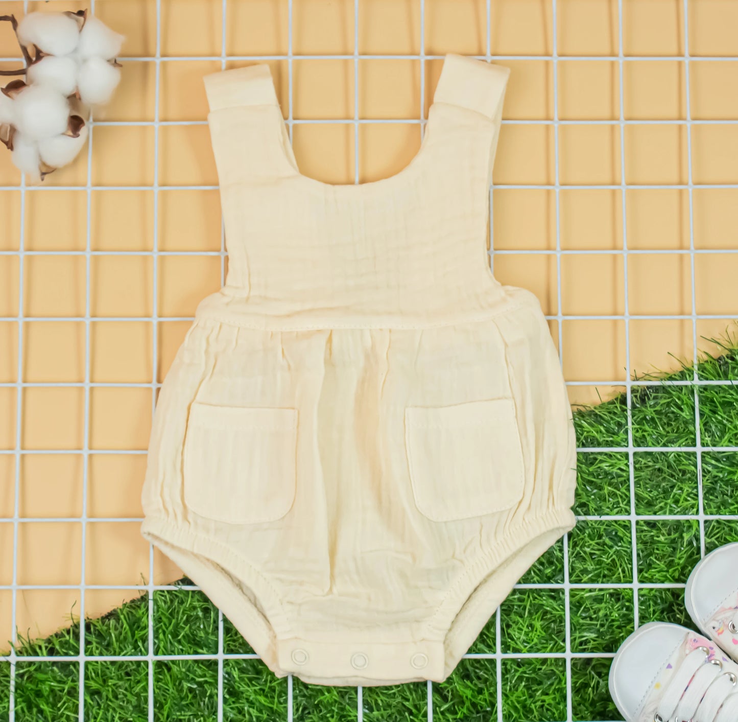 Organic Cotton Muslin Romper for Girls