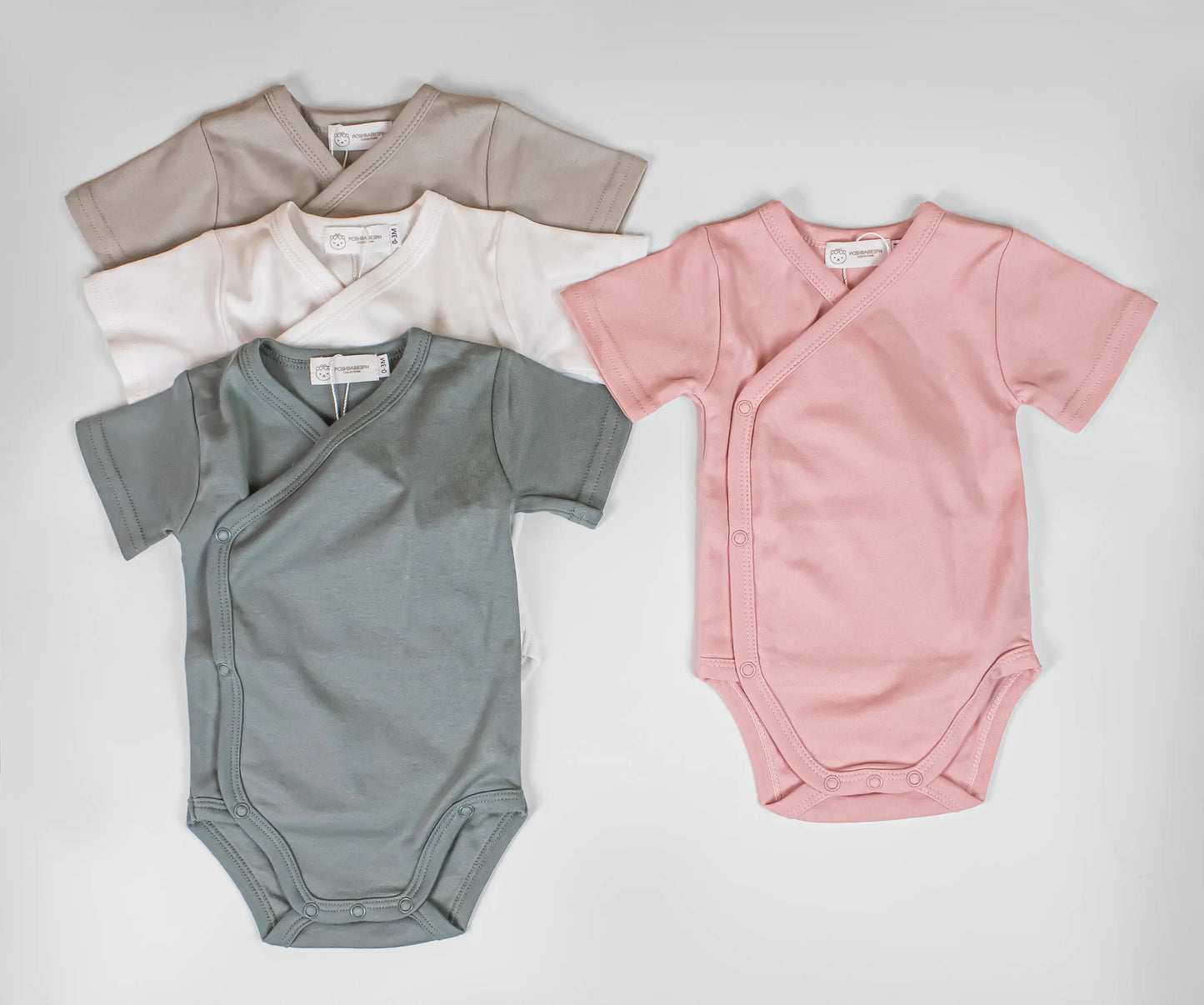 Organic Cotton Kimono Onesies Bodysuit - Short Sleeves