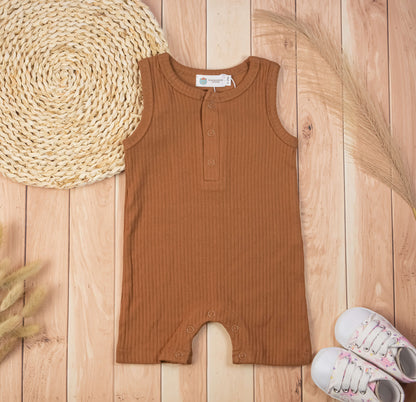 Organic Cotton Unisex Ribbed Romper