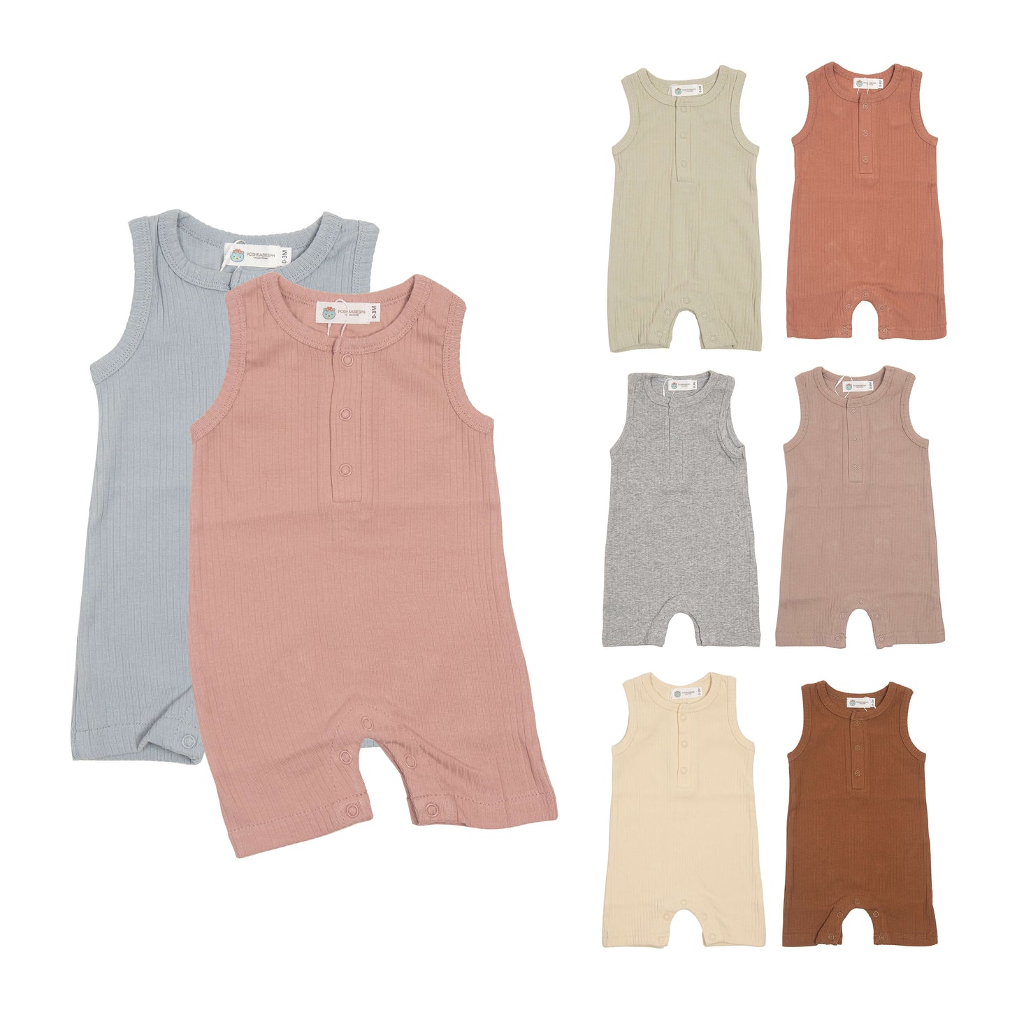 Organic Cotton Unisex Ribbed Romper