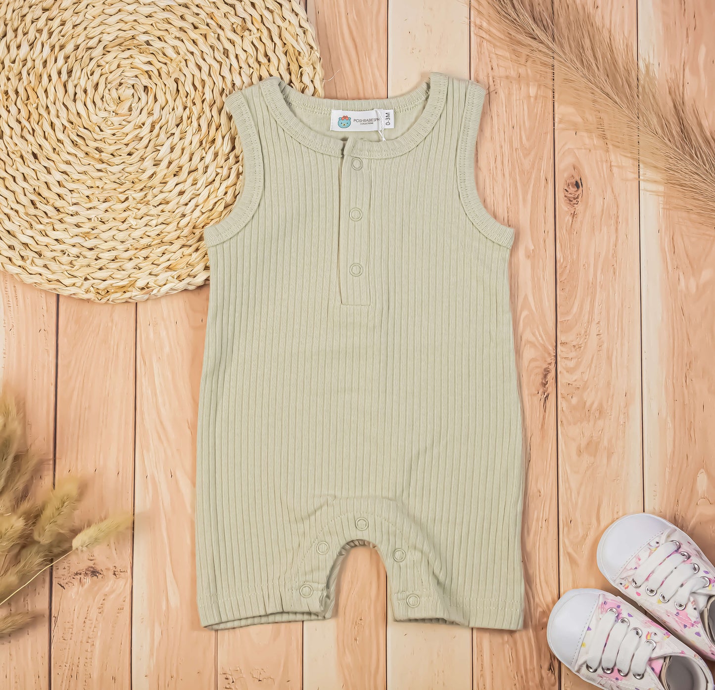 Organic Cotton Unisex Ribbed Romper