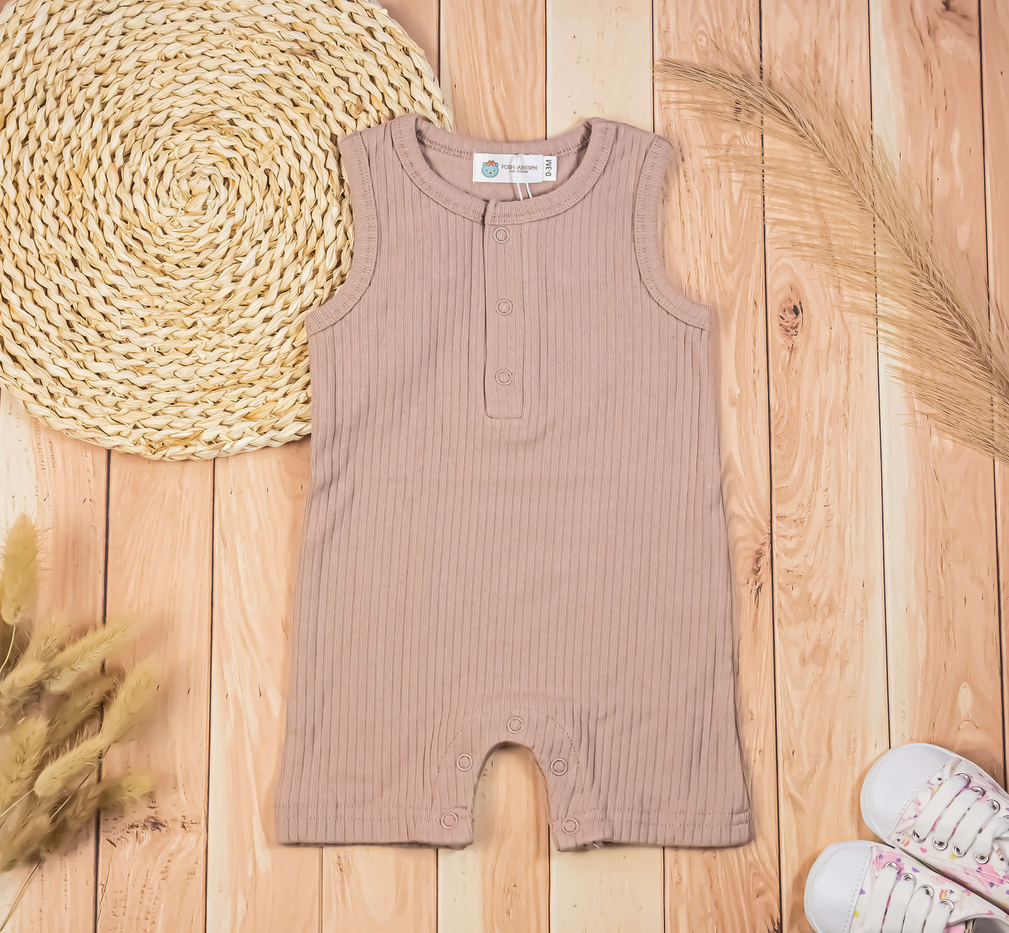 Organic Cotton Unisex Ribbed Romper