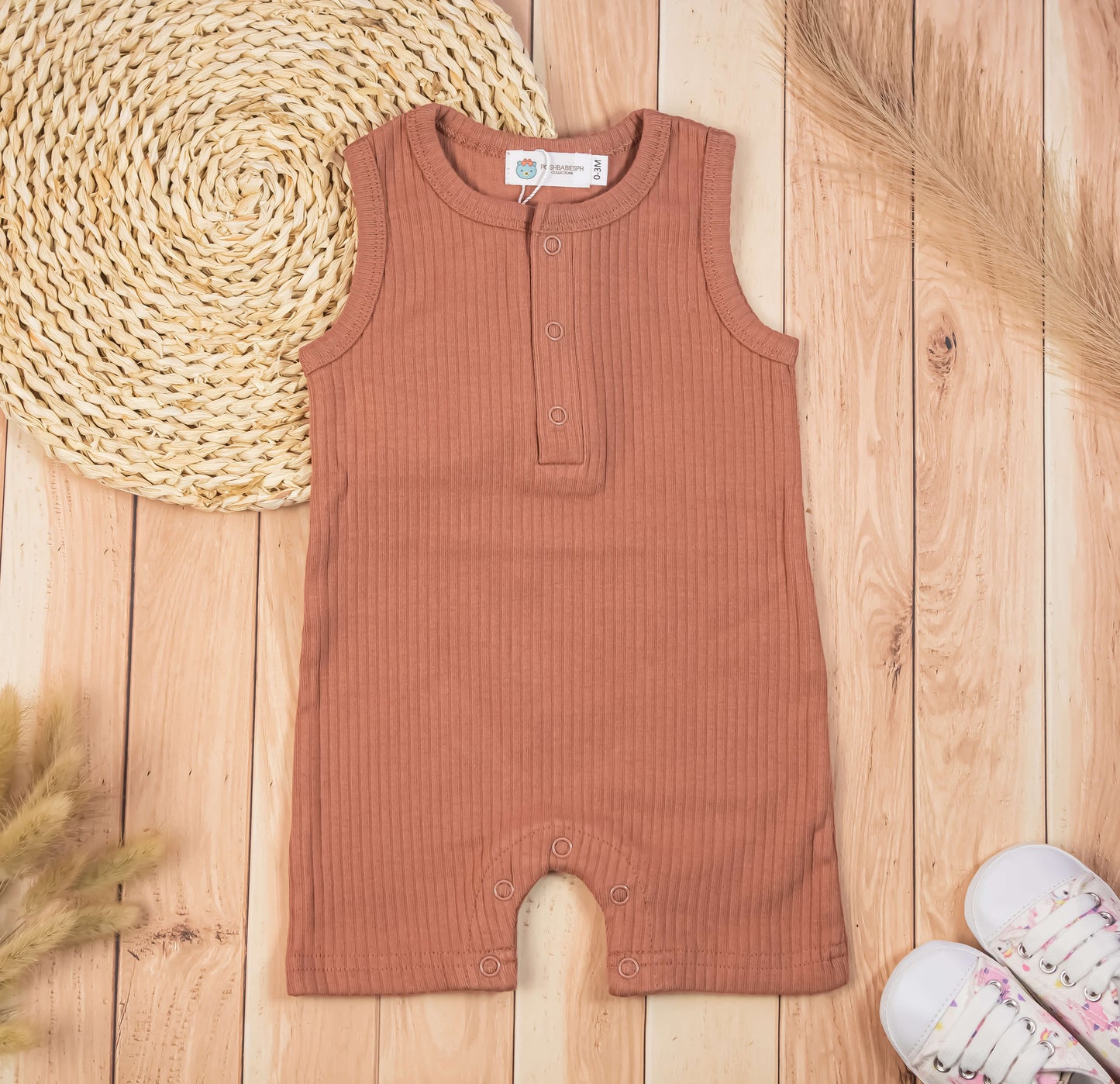 Organic Cotton Unisex Ribbed Romper