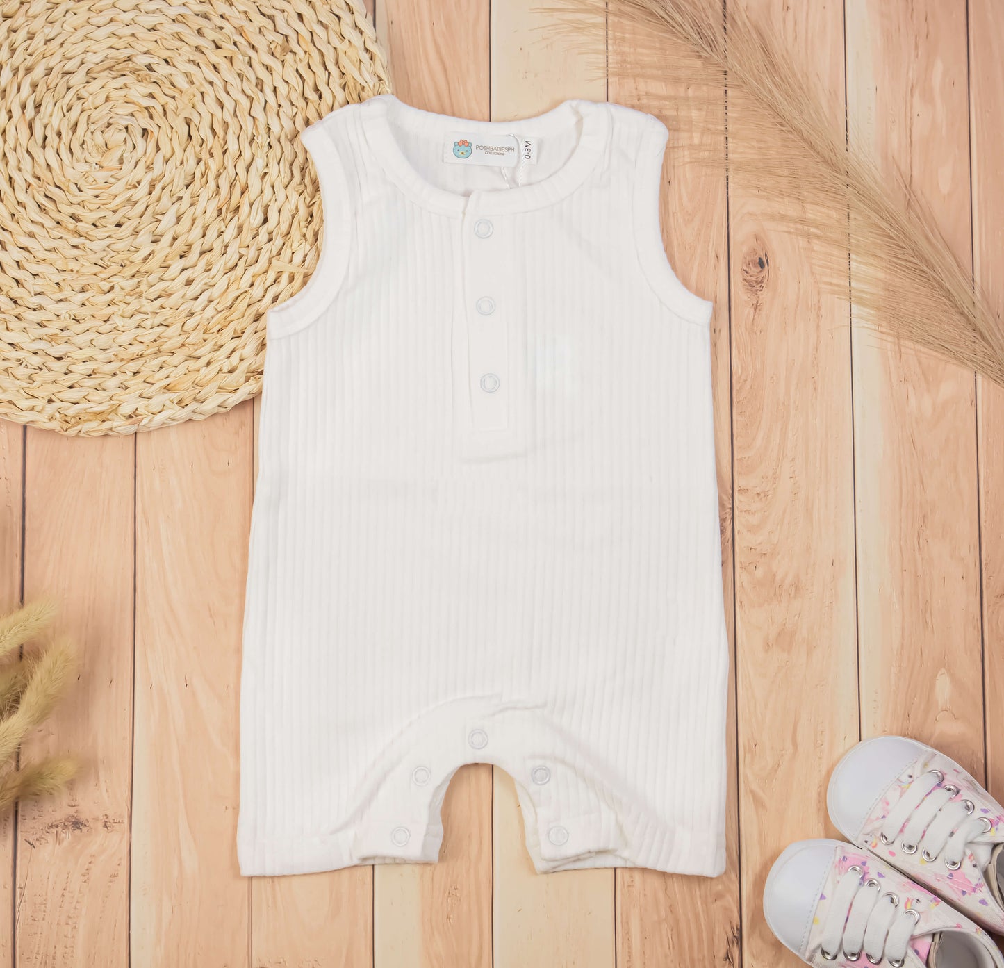 Organic Cotton Unisex Ribbed Romper