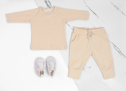 Organic Cotton Ribbed Pajama Set