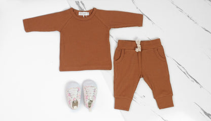 Organic Cotton Ribbed Pajama Set