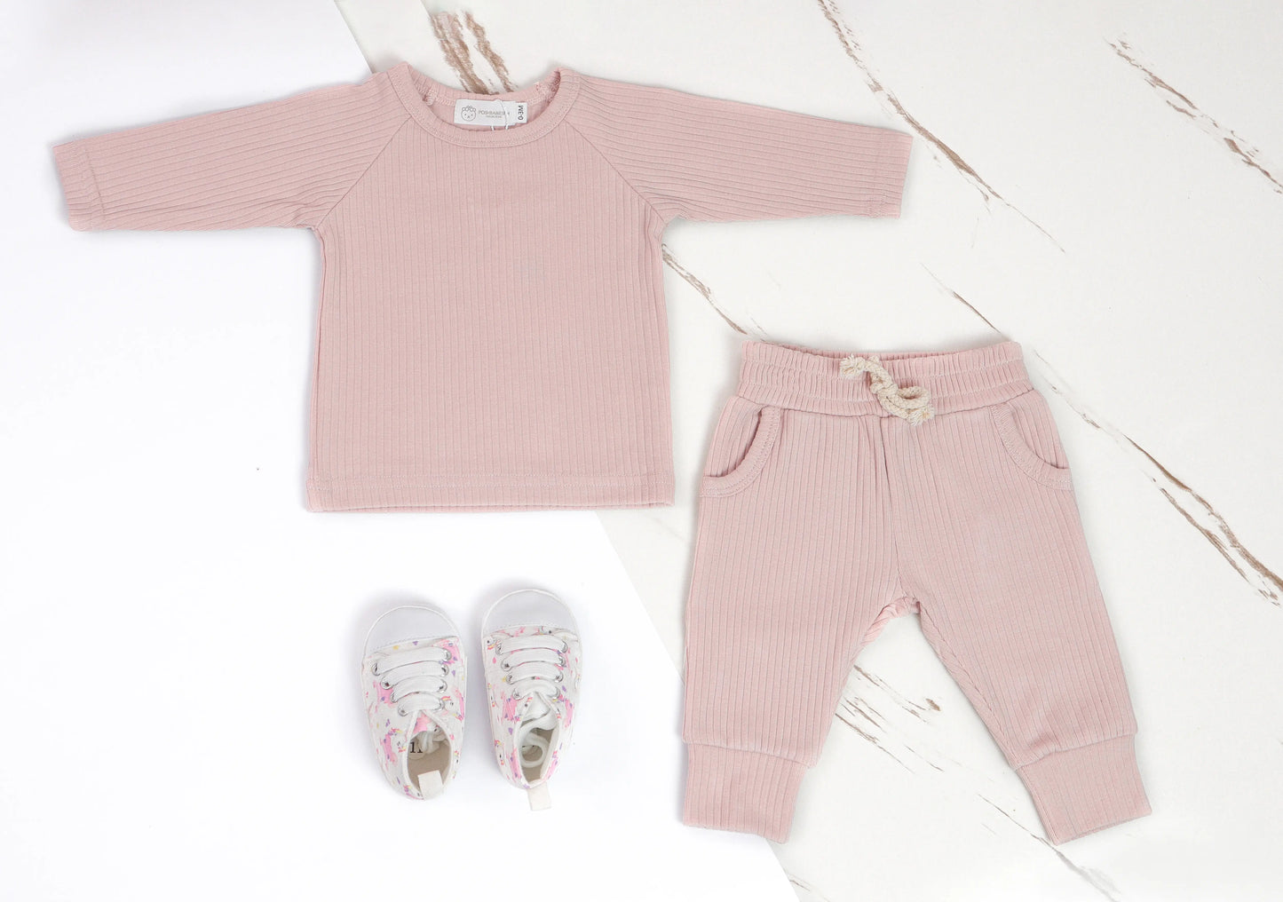 Organic Cotton Ribbed Pajama Set